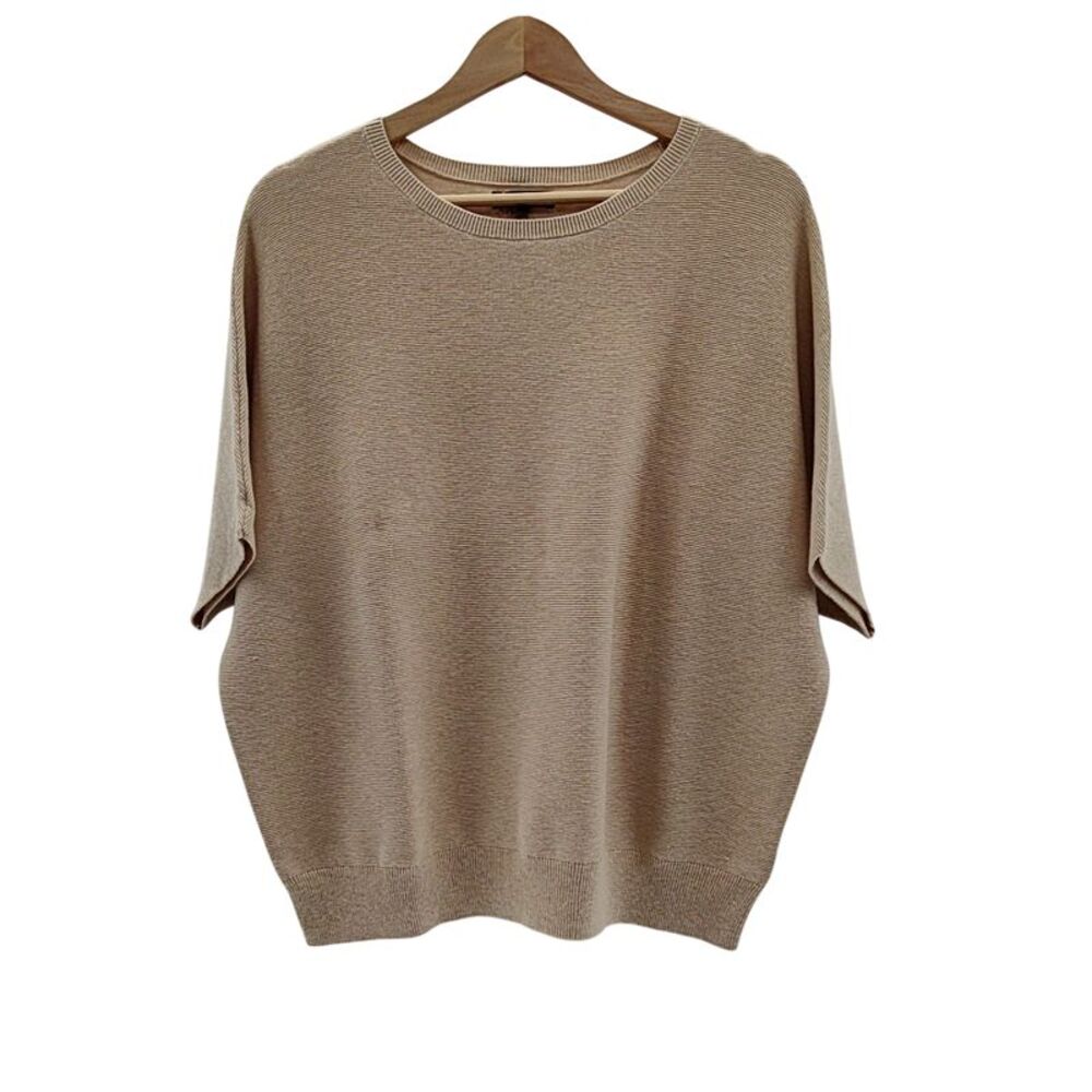 Quince Neutral Beige Boatneck Short-Sleeve Sweater - Picture 2 of 3